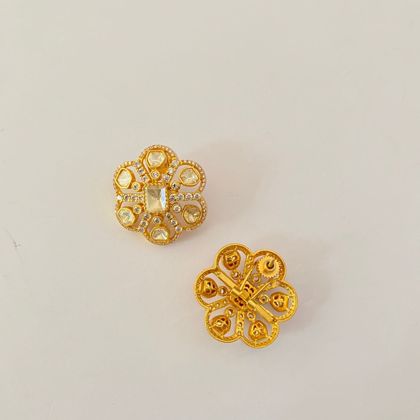 Gold Plated Moissanite Necklace Set