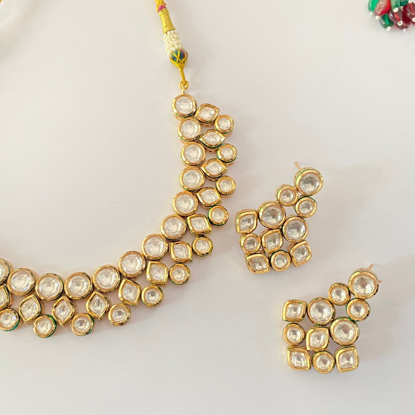Gold Plated Kundan Necklace Set