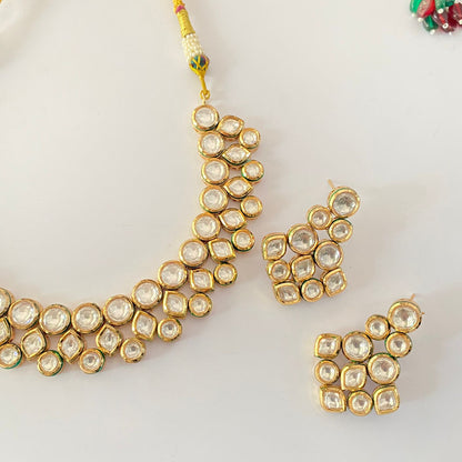 Gold Plated Kundan Necklace Set