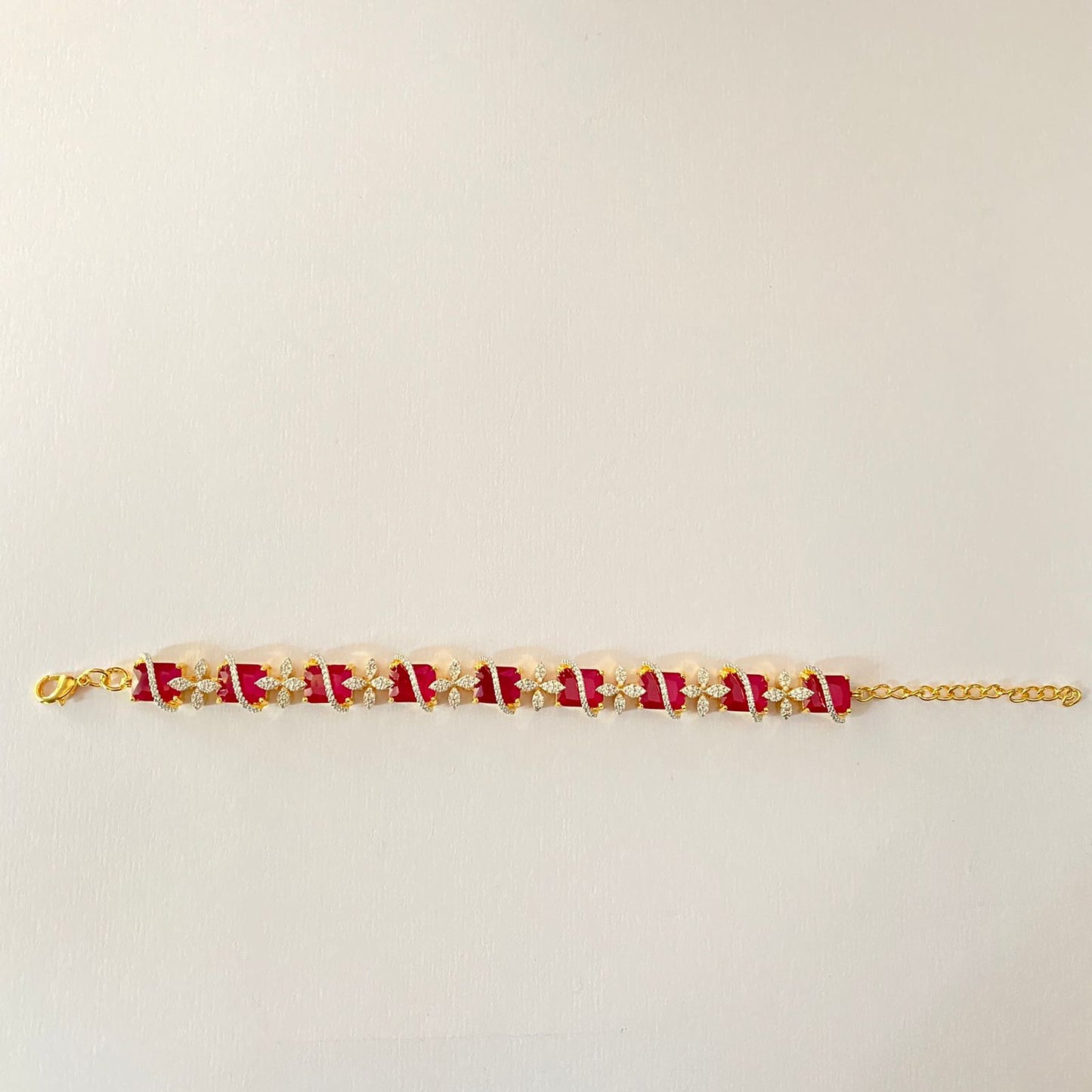 Ruby Gold Plated Bracelet