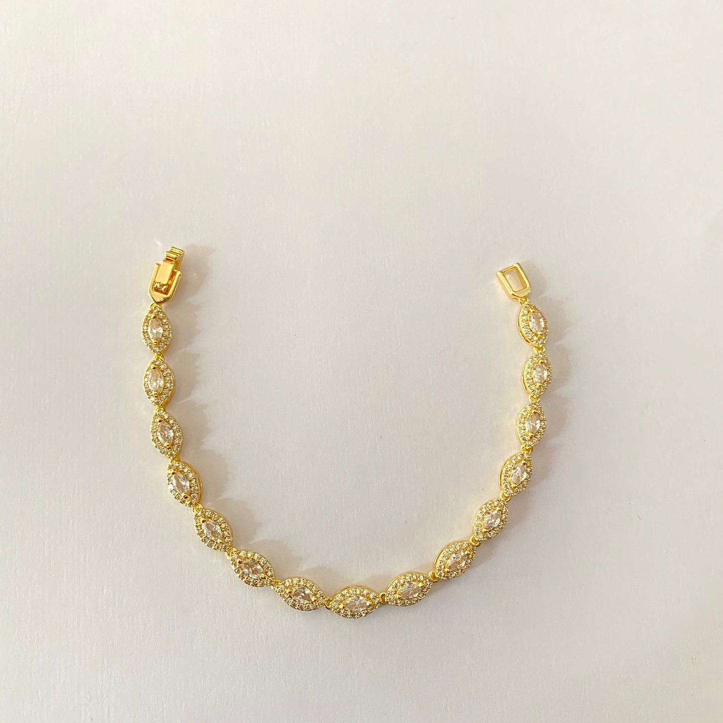 Gold Plated Sleek Tennis Bracelet