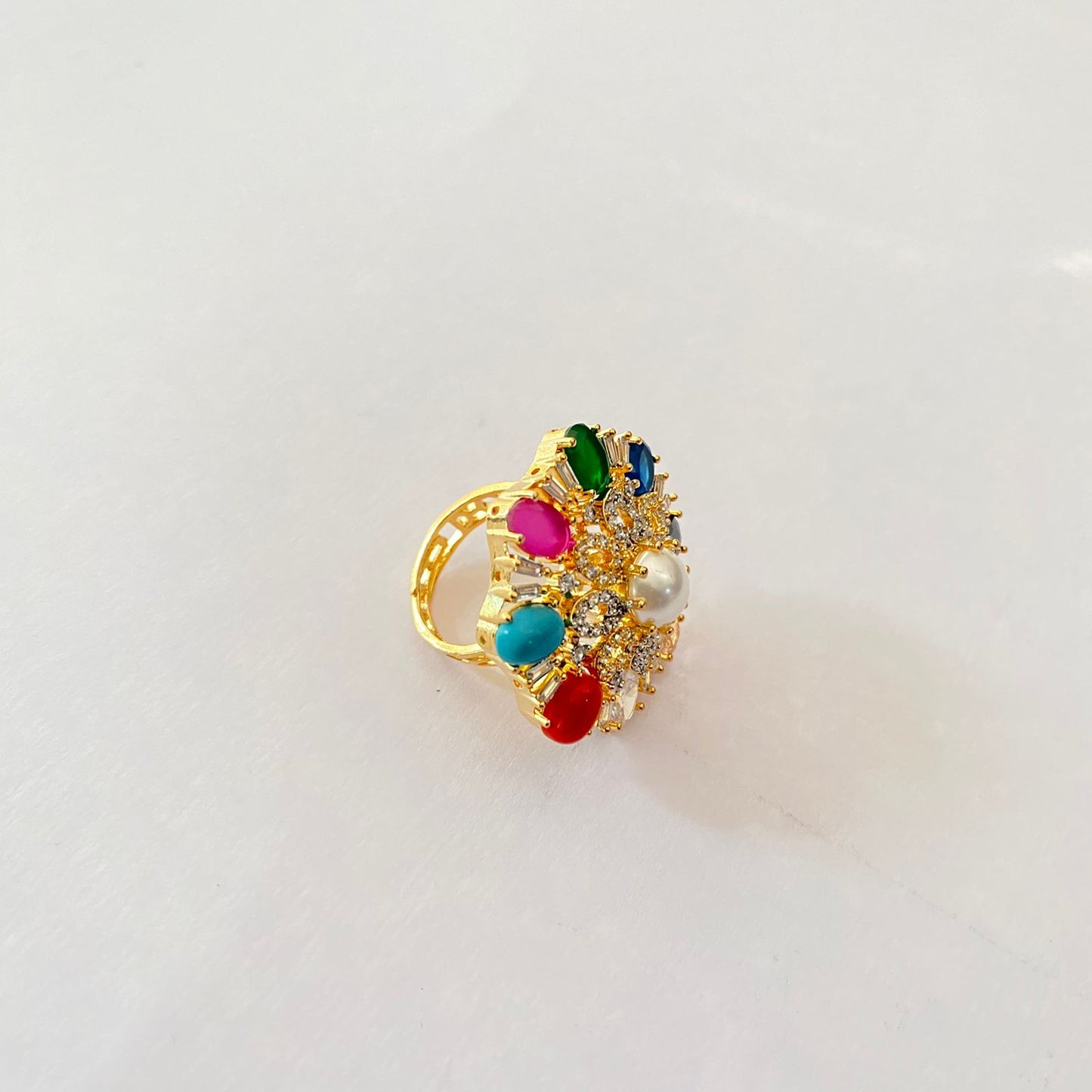 Gold Plated Navratna Ring