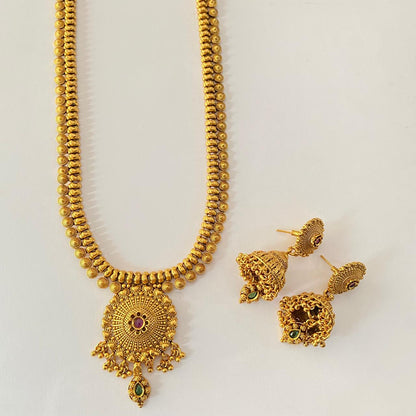 Gold Plated Long Necklace Set