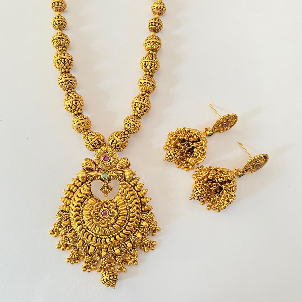 Matar Mala Gold Plated Long Necklace Set