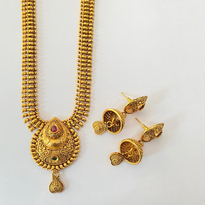 Long Gold Plated Necklace Set