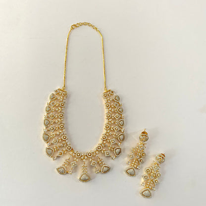 Gold Plated Diamond Necklace Set