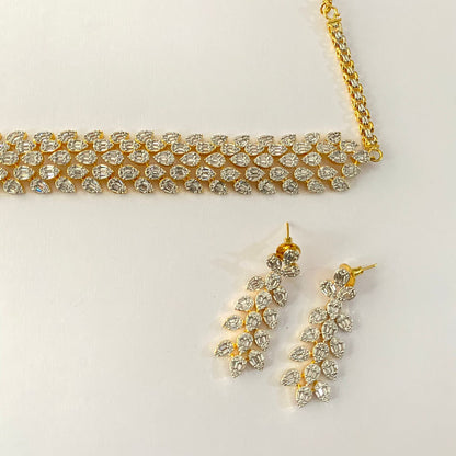 Gold Plated Diamond Choker Set