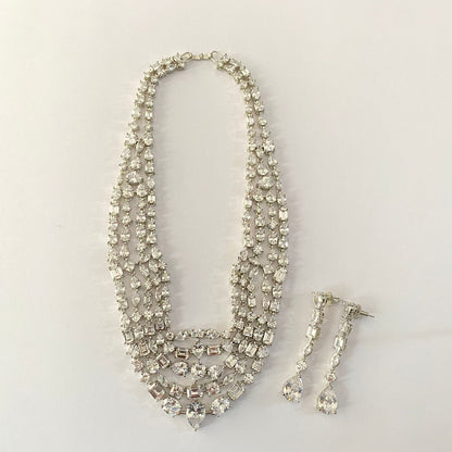 Diamond Layer Silver Plated Beautiful Necklace Set