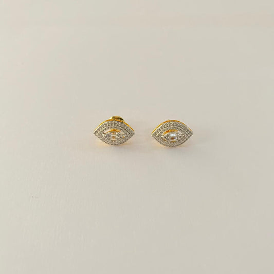 Gold Plated Women Sterling Pure Silver 92.5 Stud