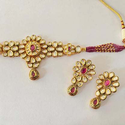 Gold Plated Kundan Choker Set