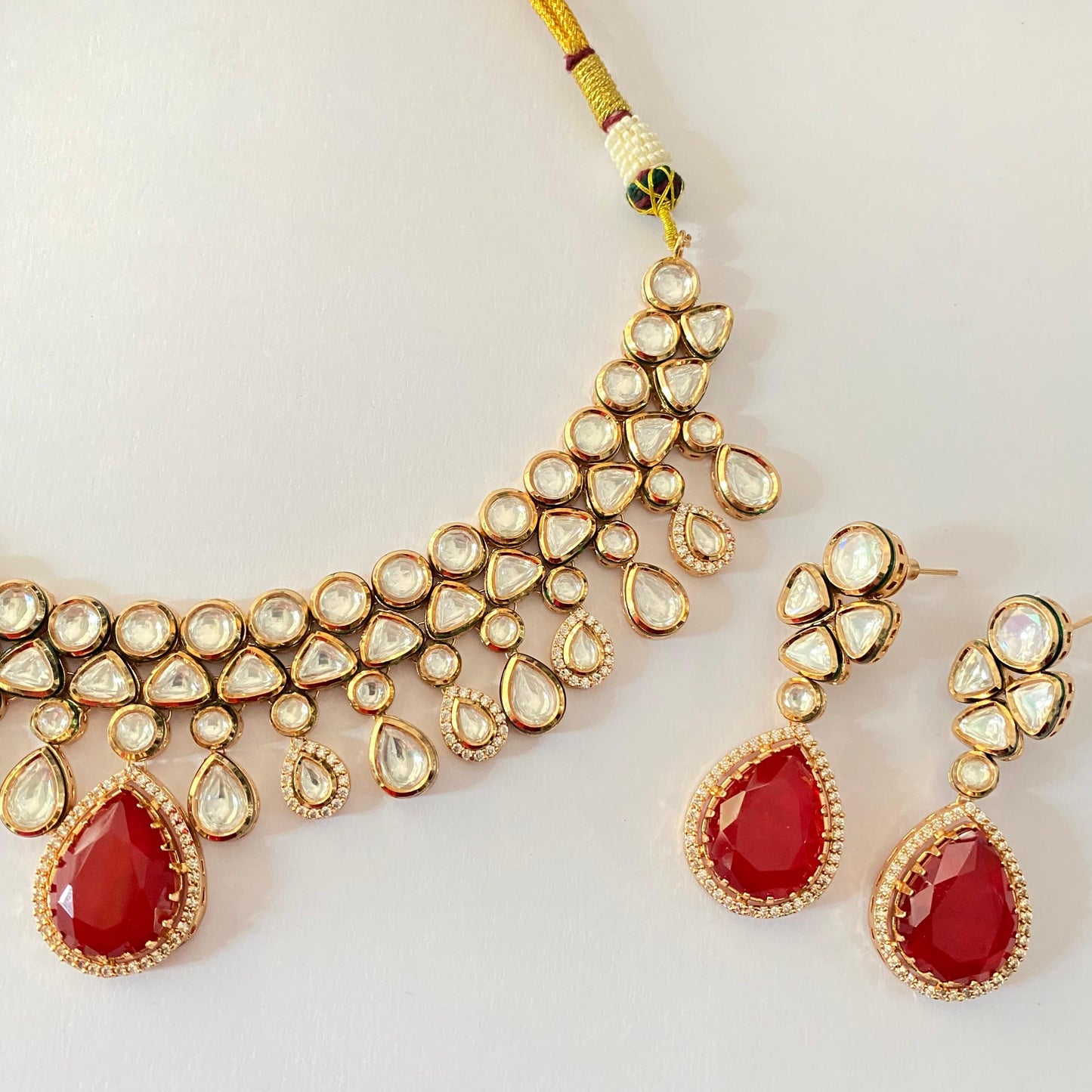 Ruby Kundan Necklace Set