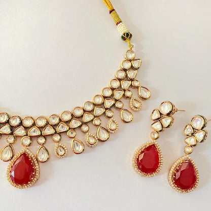 Ruby Kundan Necklace Set