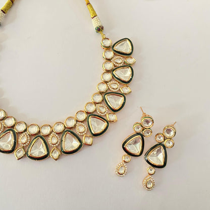 Polki Gold Plated Necklace Set