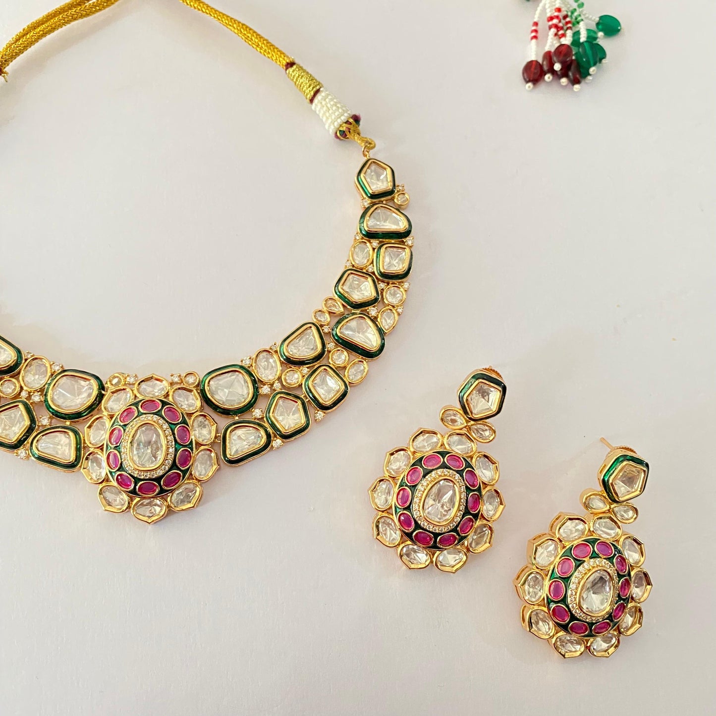 Polki Gold Plated Necklace Set
