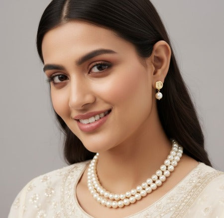 Double Layer Pearl String Necklace