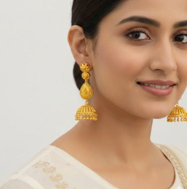 Gold Plated Long Classic Jhumka