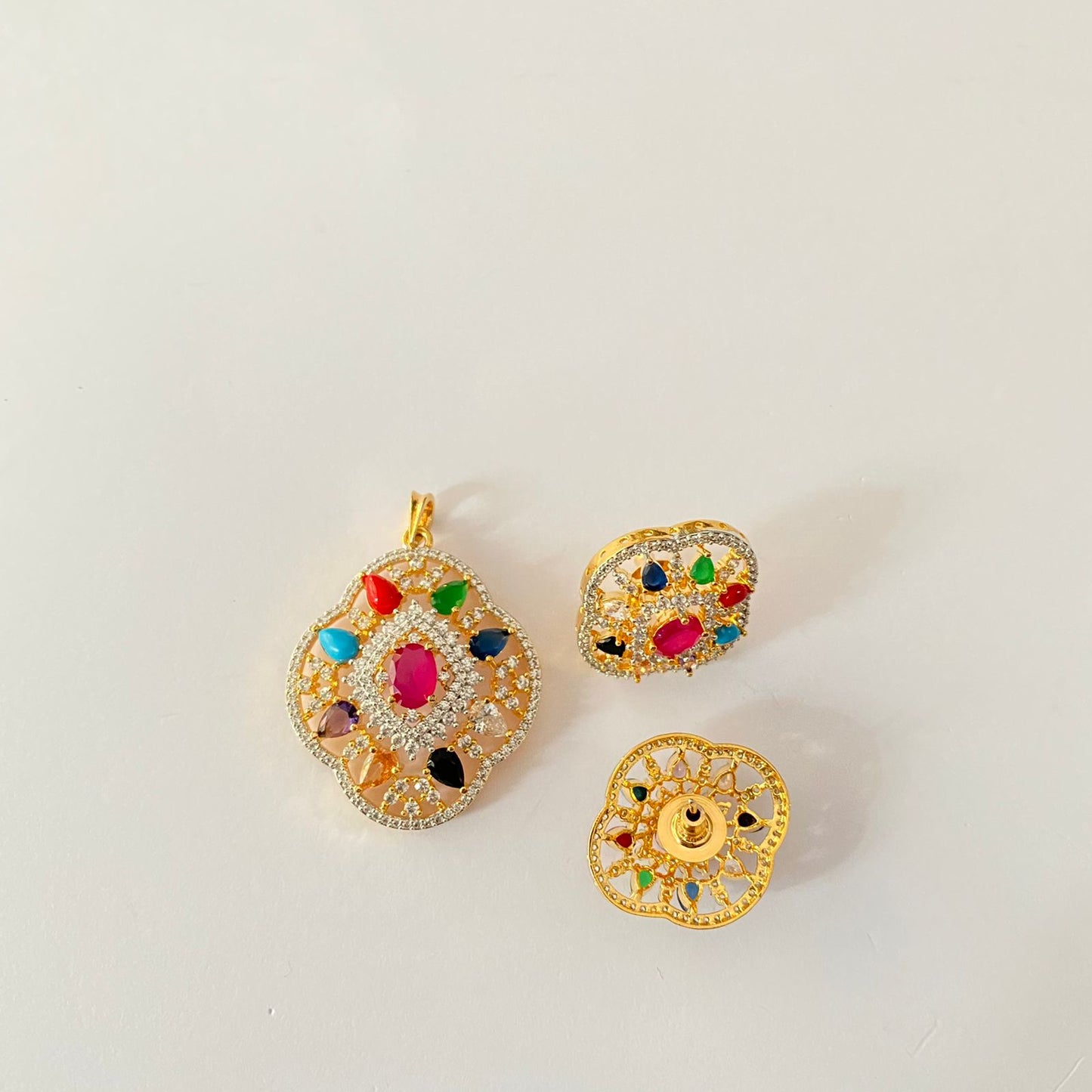 Navratan Pendant Set