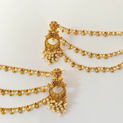 Gold Plated Kaan Chain Earring