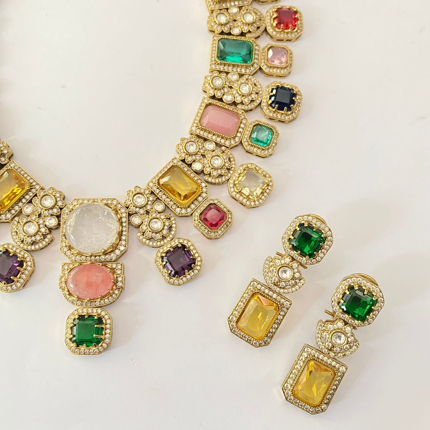 Multi Color Stone  Sabyasachi Necklace Set