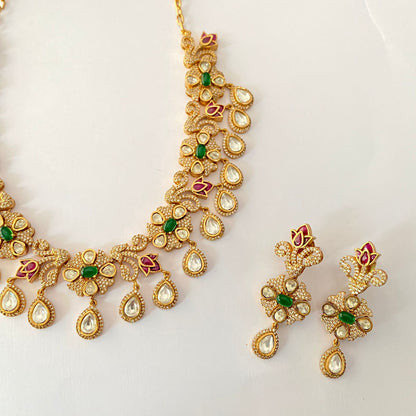 Kundan Antique Gold Necklace Set