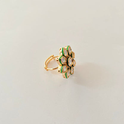 Kundan Gold Plated Ring