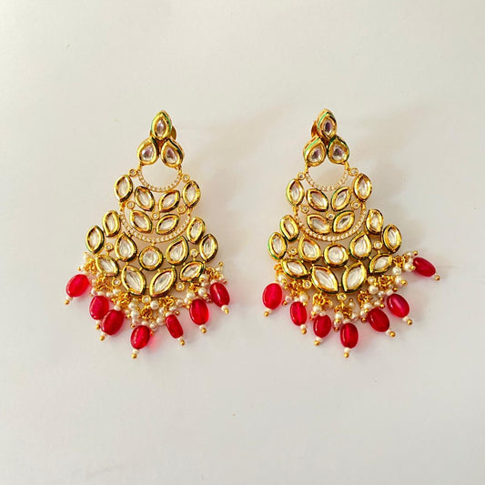 Ruby Gold Plated Kundan Earring