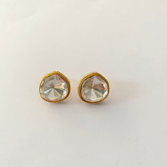 Gold Plated Polki Stud