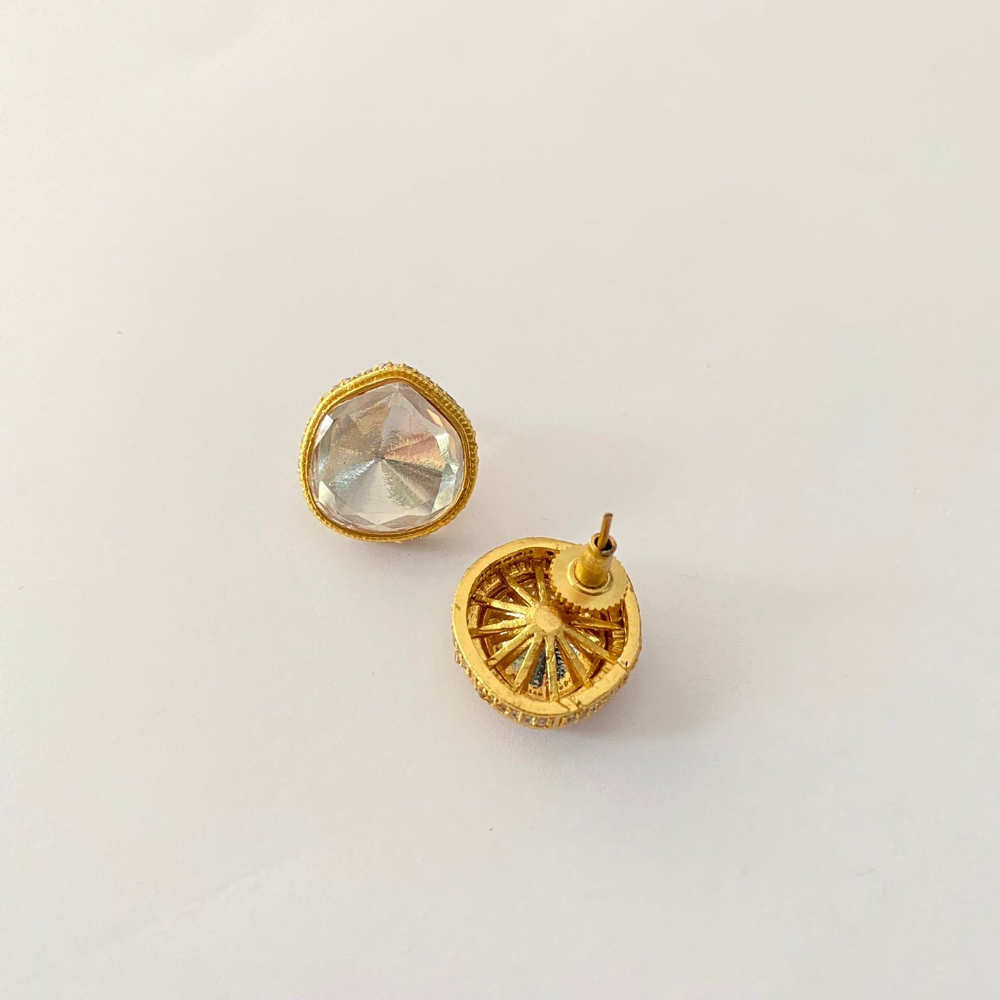 Gold Plated Polki Stud