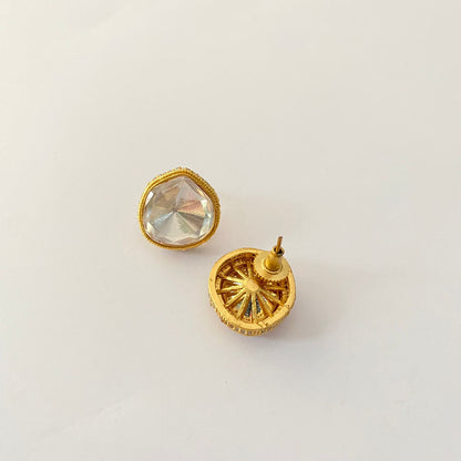 Gold Plated Polki Stud