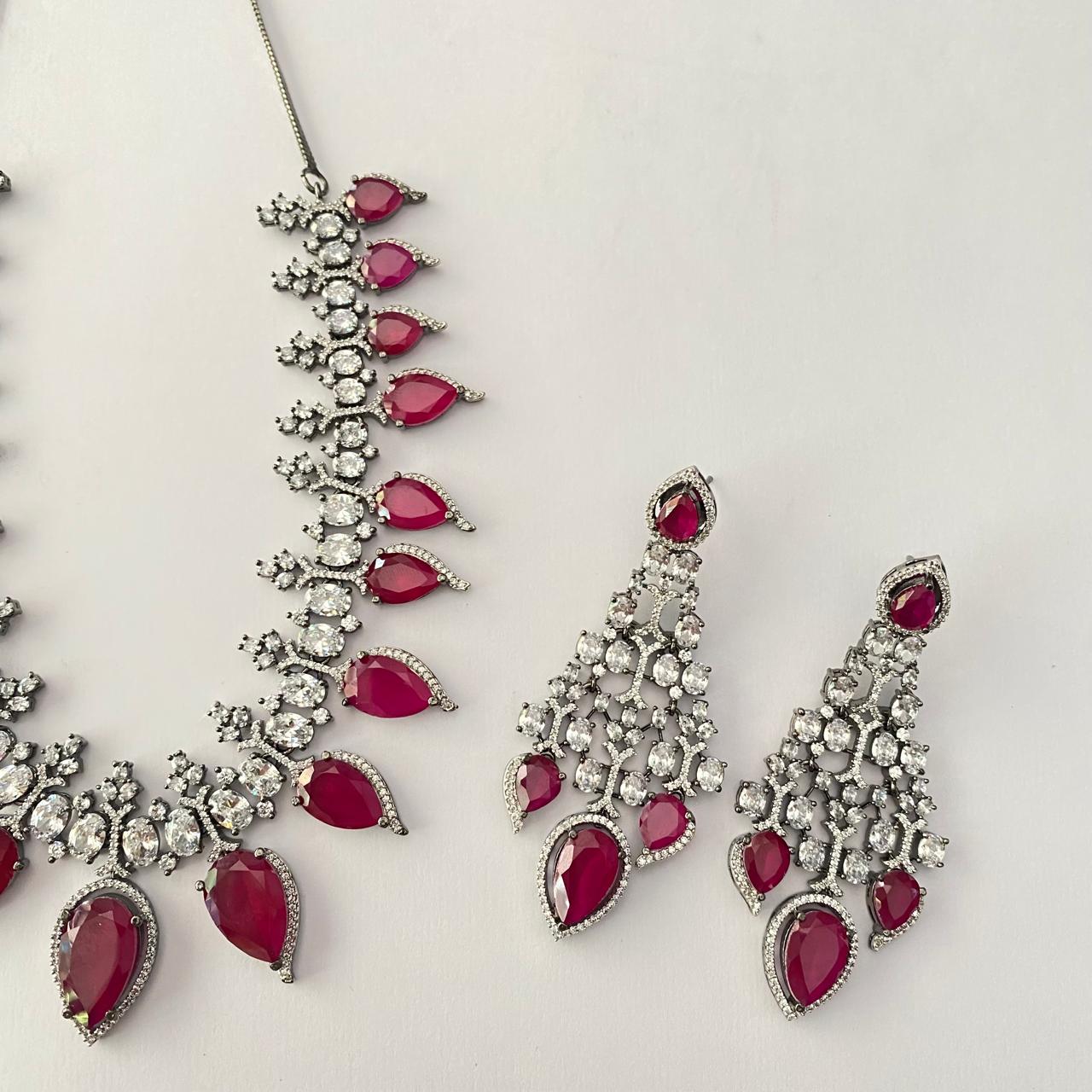 ruby diamond Necklace Set