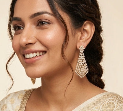Gold Plated with Diamond Latest design Earring