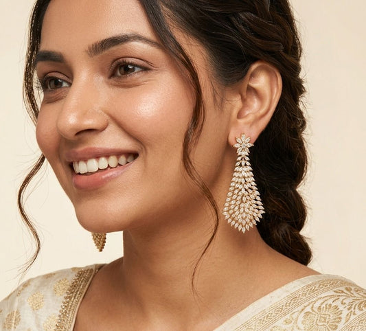 Gold Plated with Diamond Latest design Earring