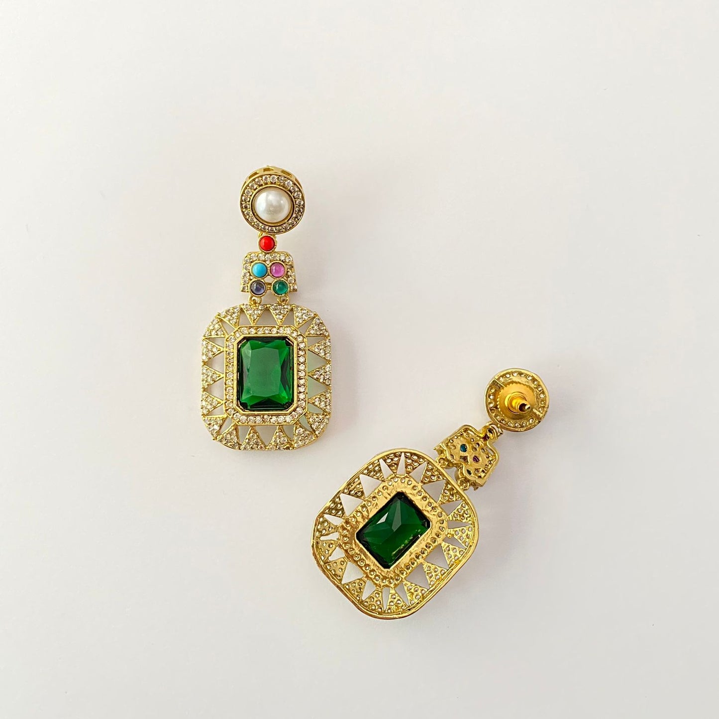 Green Stone Multi Earring