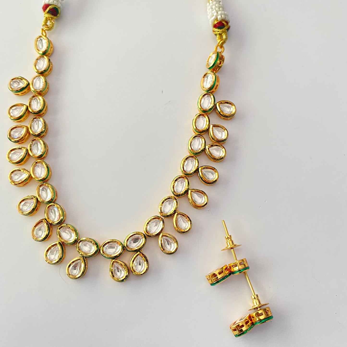 Kundan Drop Gold Plated Necklace Set