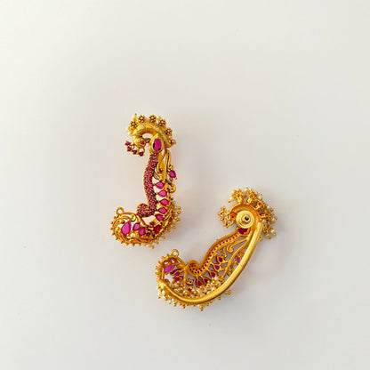 Ruby Gold Plated Ear Cuffs