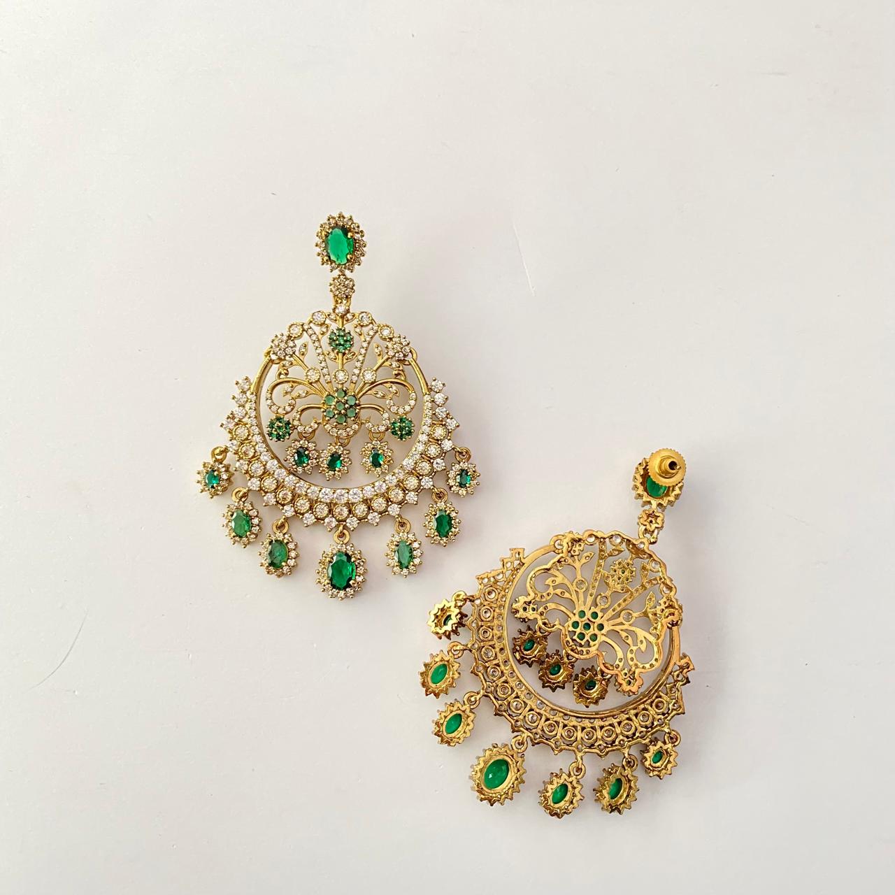 Diamond Green Chand Bali