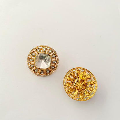 Gold Plated Polki Stud