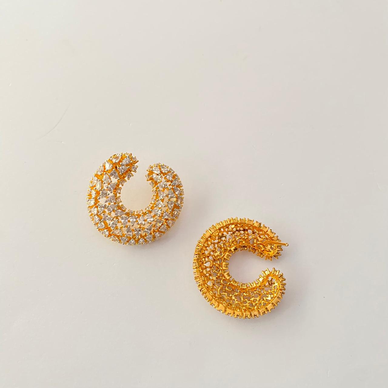 Gold plated Diamond Stud