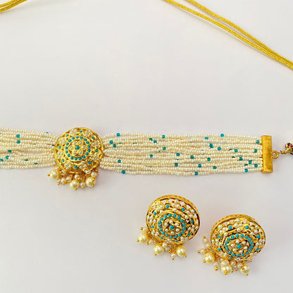 Gold Plated Firoza Choker Set