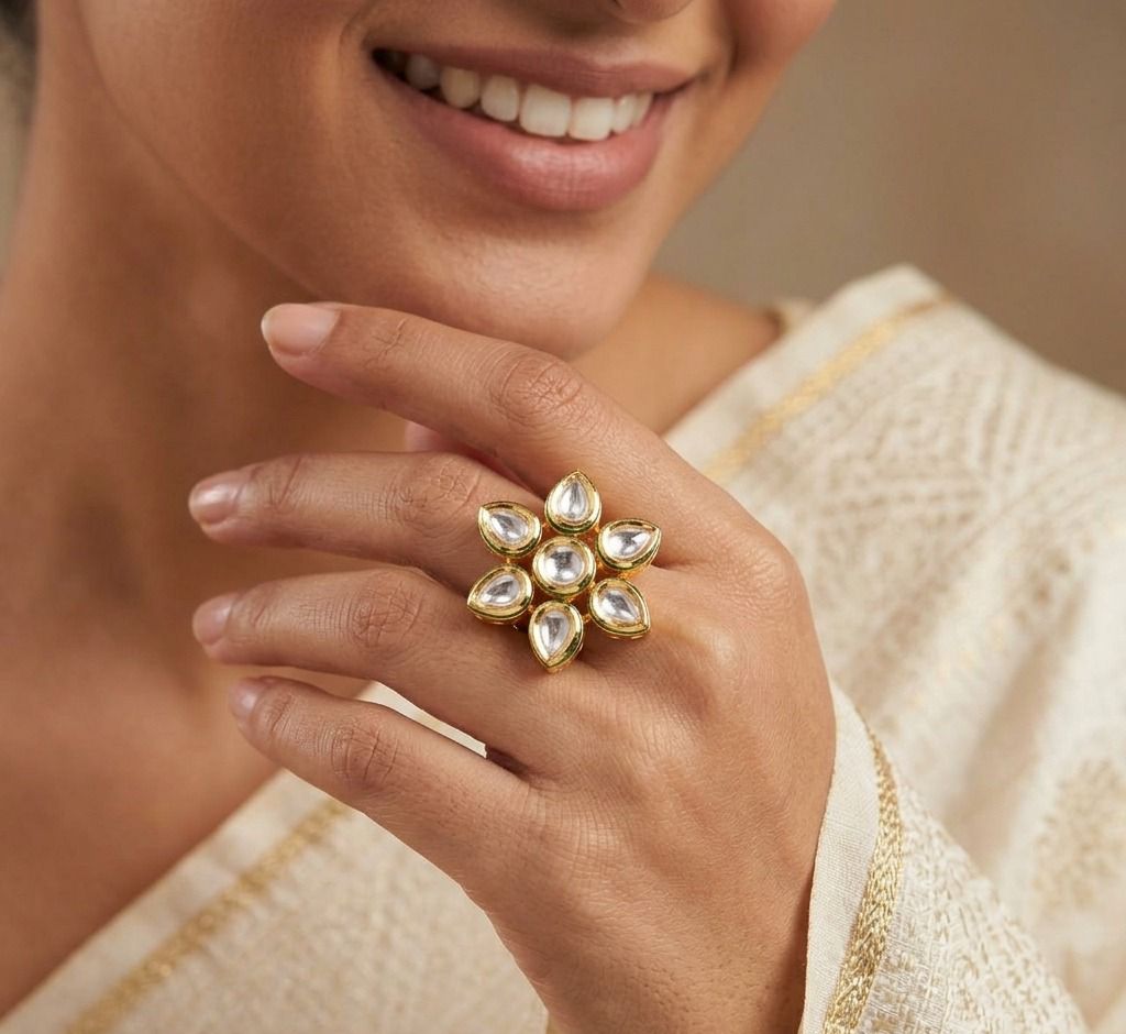 Kundan Gold Plated Ring
