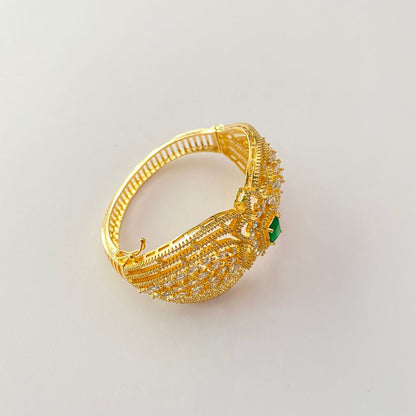 Gold Plated Green Stone Bracelet