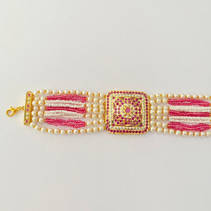 Gold Plated Ruby Jadau Bracelet