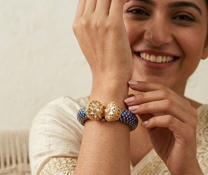 Blue Kundan Bracelet
