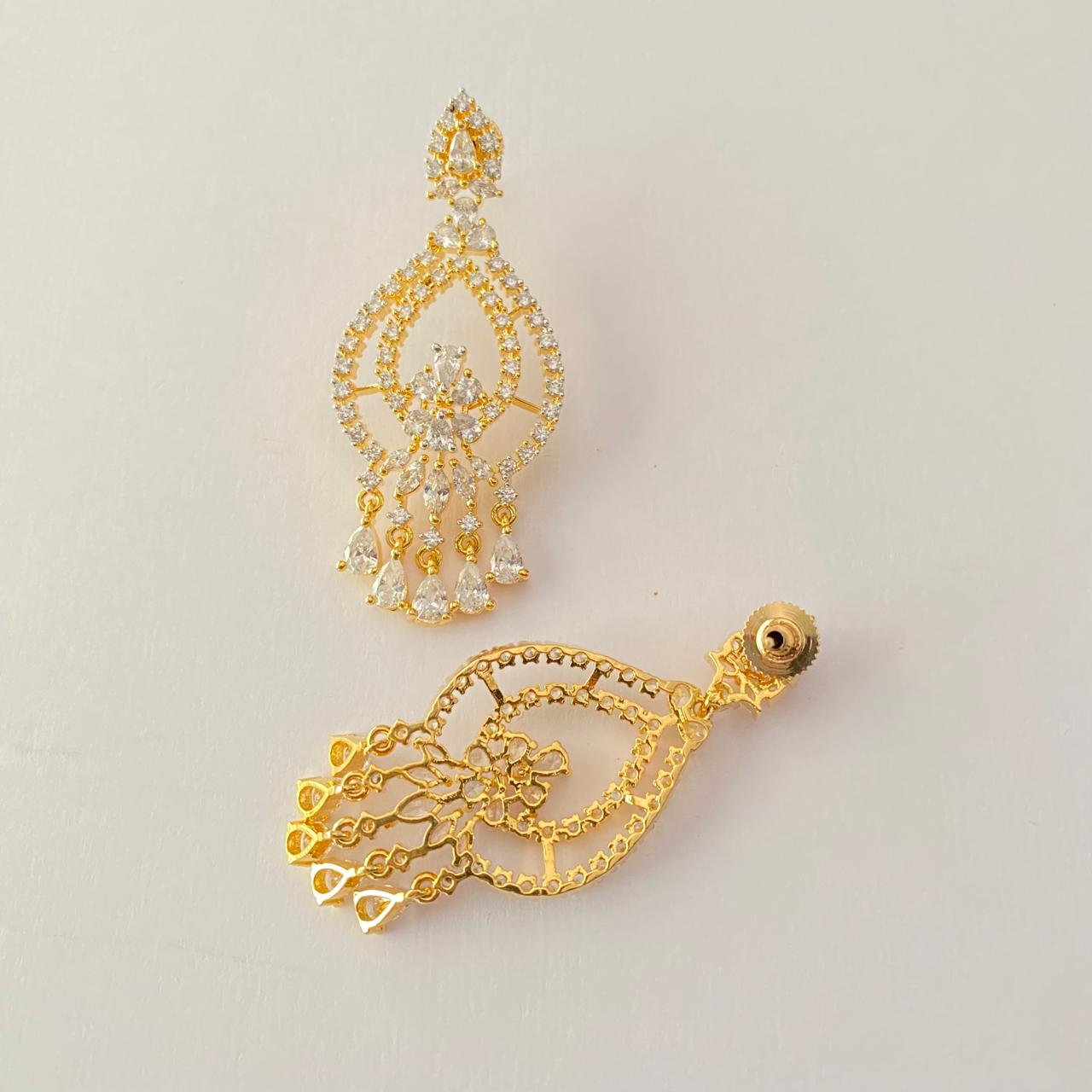 Diamond Gold Plated  Earring
