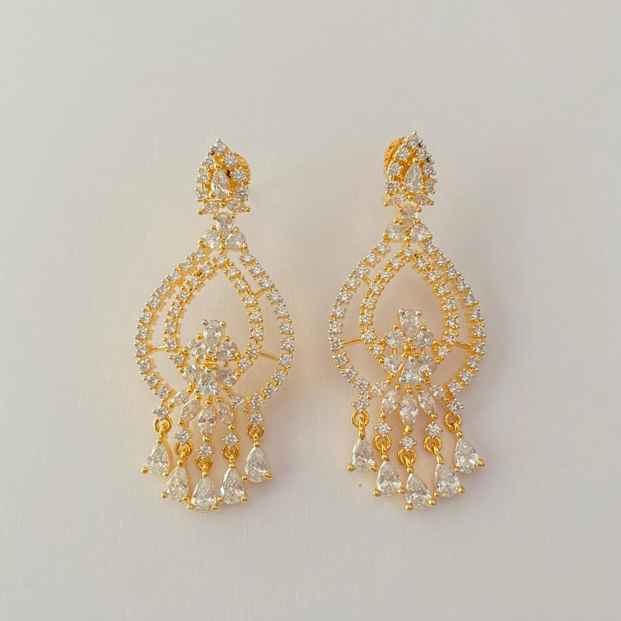 Diamond Gold Plated  Earring