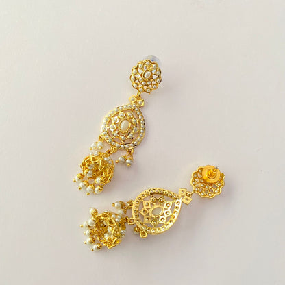 Gold Plated Jadau Earring