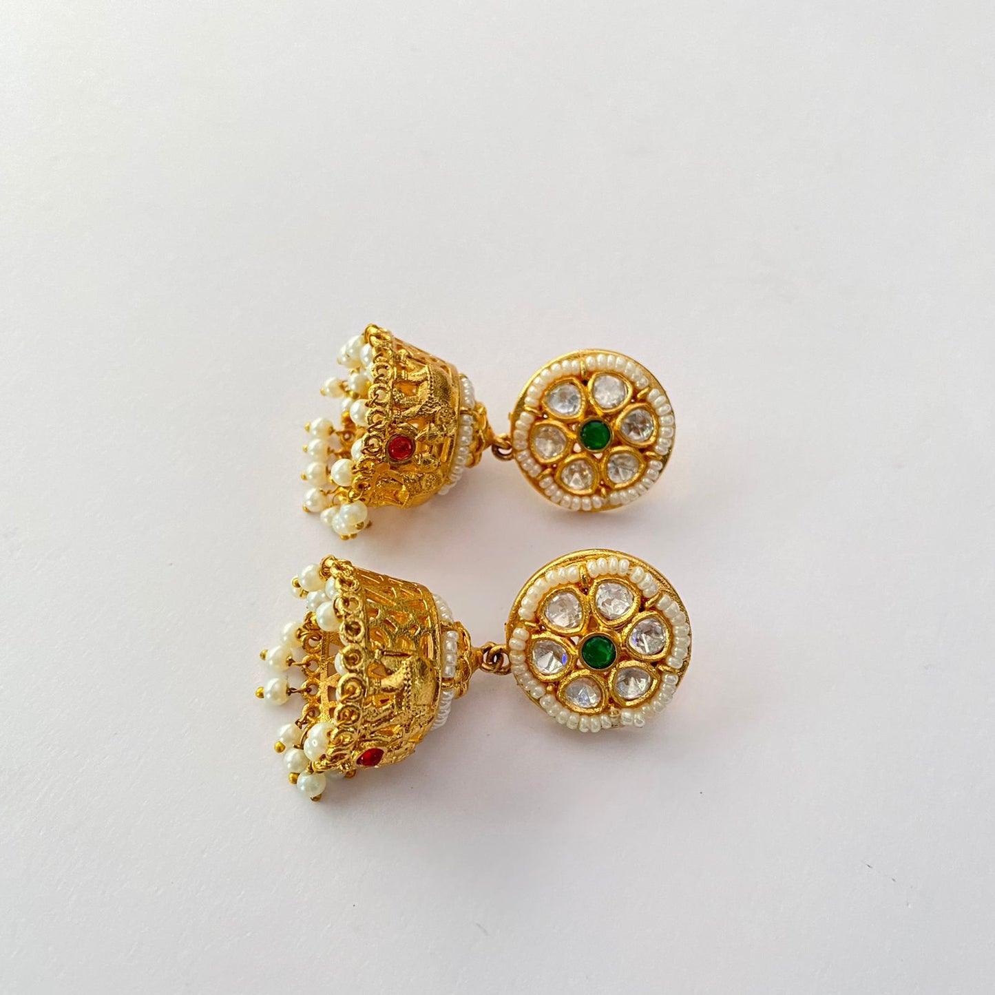 Ruby Kundan Gold Plated Jhumka Earring