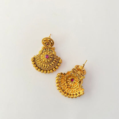 Gold Plated Temple Earring.