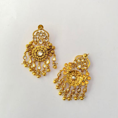 Kundan Gold Plated Chand Bali