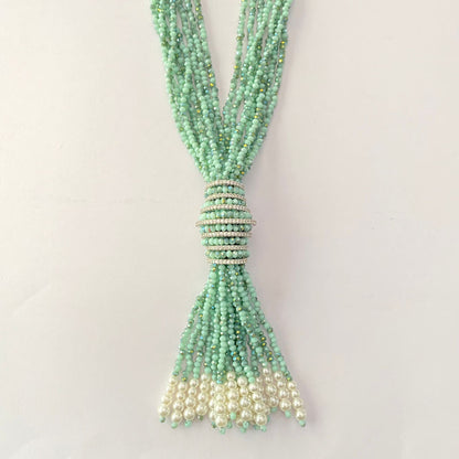 Diamond Long Beads Necklace Set